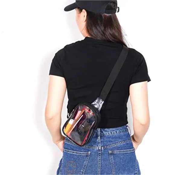 Mini Clear Sling Bag Stadium Approved Crossbody Fanny Pack Lightweight Durable - Picture 7 of 7